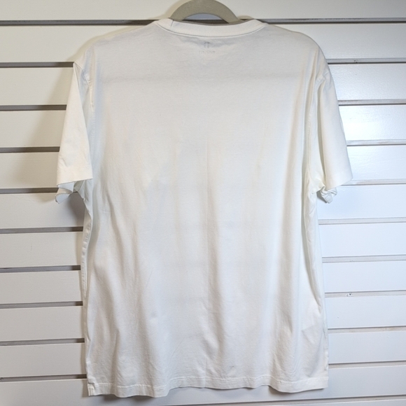 Boggi Milan Mens White T-shirt With Accented Collar Size L EUC - Picture 5 of 8